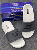 Skechers Hyper Burst Recovery Slides – Dark Grey / White