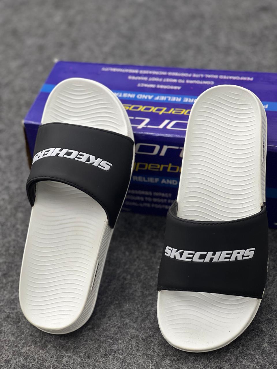 Skechers Hyper Burst Recovery Slides – Black / White
