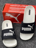 PUMA Purecat Comfort Slides – Black / White