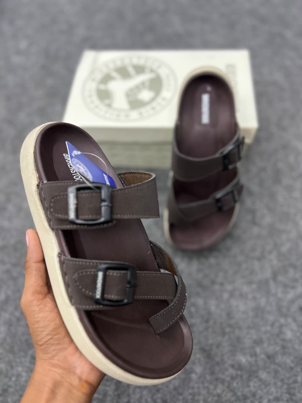 Men's Premium Double-Strap Comfort Sandals – Brown