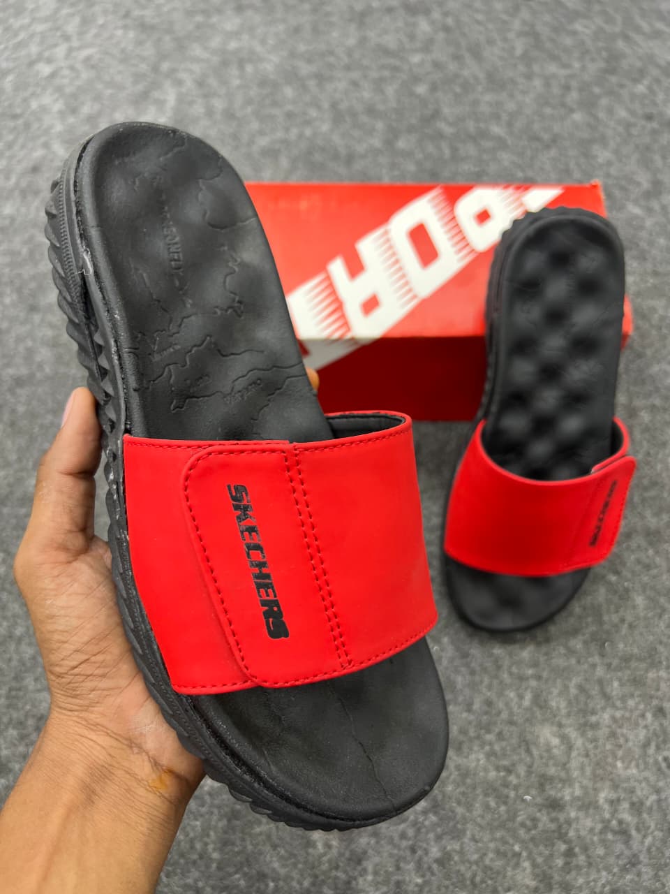 Men's Premium Comfort Slides – Red & Black