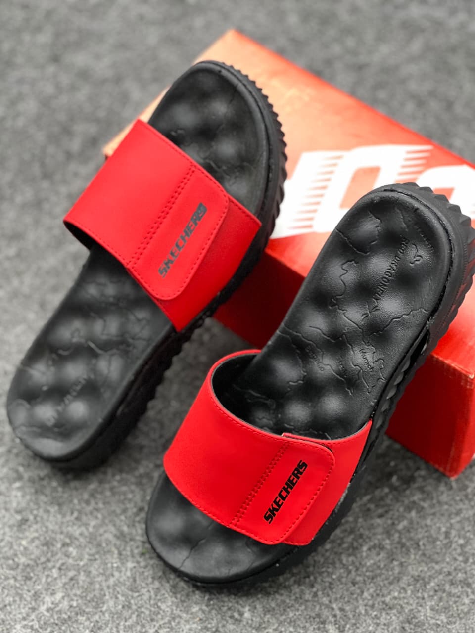 Men's Premium Comfort Slides – Red & Black