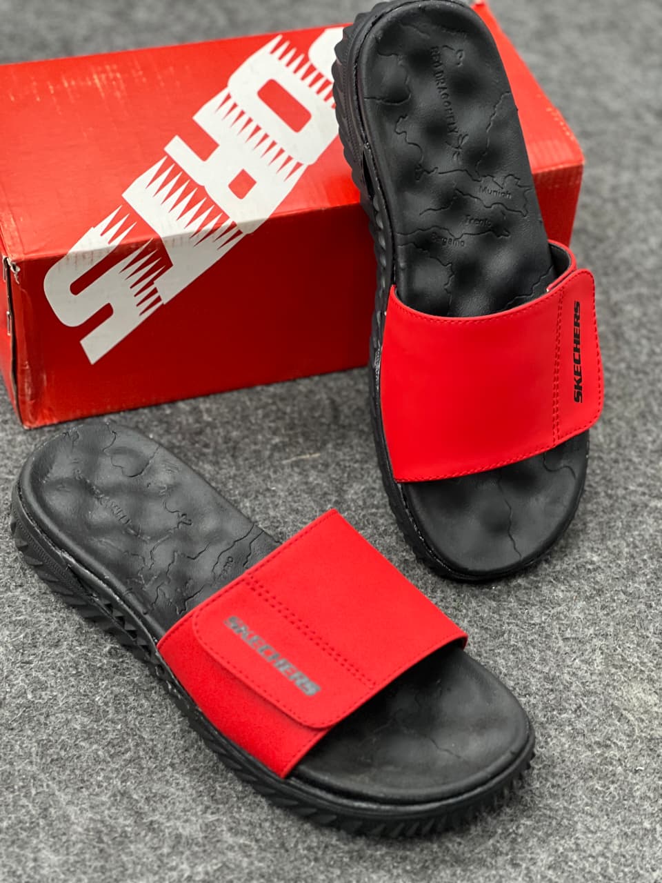 Men's Premium Comfort Slides – Red & Black