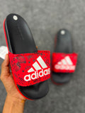 adidas Graphic Band Comfort Slides – Power Red / Black