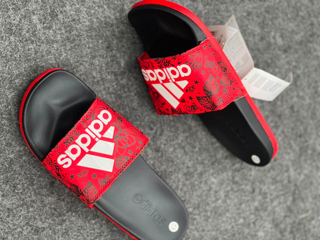 adidas Graphic Band Comfort Slides – Power Red / Black