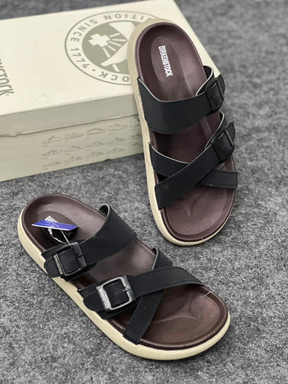 Premium Men’s Double-Buckle Comfort Sandals