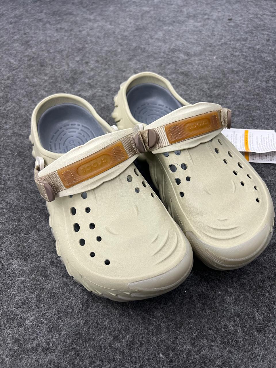 Stylish Cream/Beige Clogs with Adjustable Strap