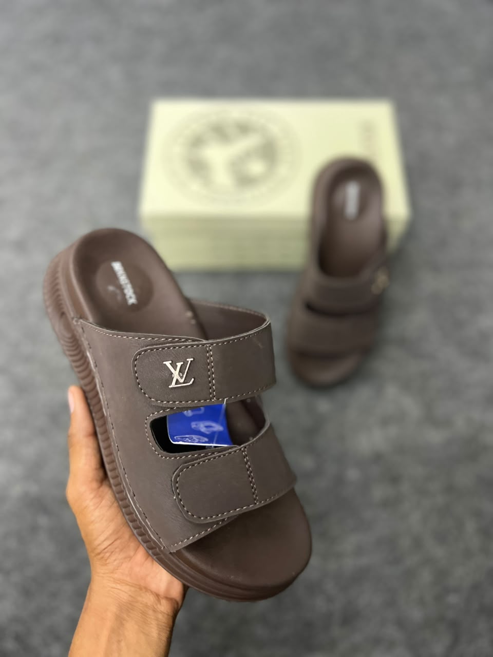 Premium Brown Double-Strap Comfort Sandals