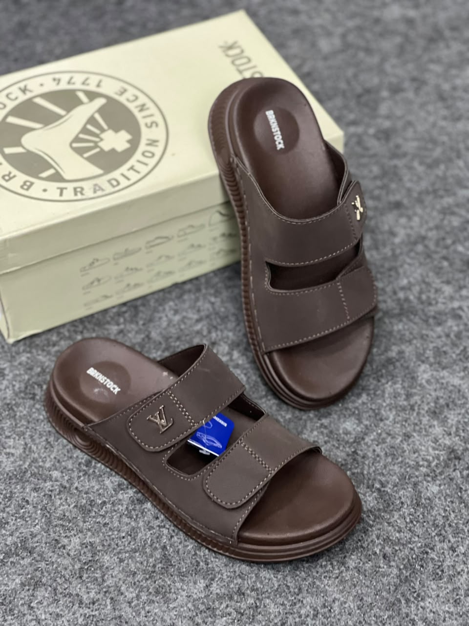 Premium Brown Double-Strap Comfort Sandals