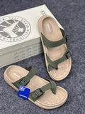 Premium Olive Green Double-Strap Sandals