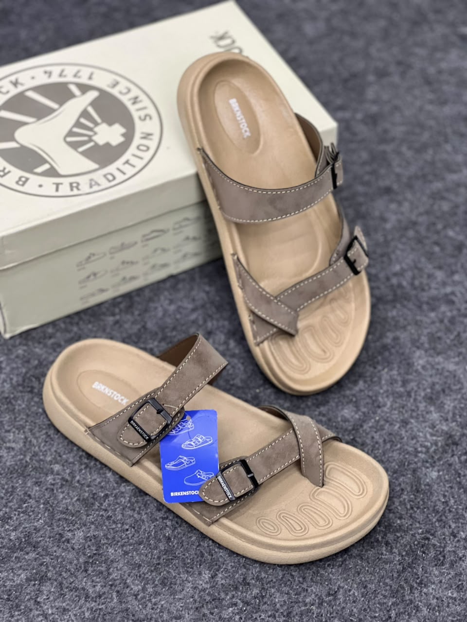 Men’s Double-Strap Comfort Sandals – Adjustable Buckle Casual Footwear