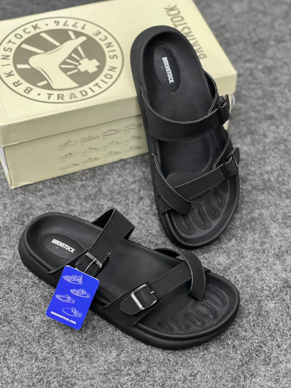 Men’s Premium Black Adjustable Buckle Sandals