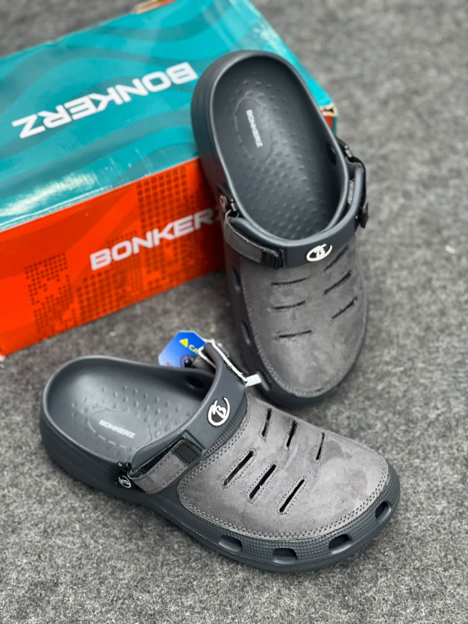 Charcoal Grey Comfort Clogs – Stylish Casual Slip-On Shoes
