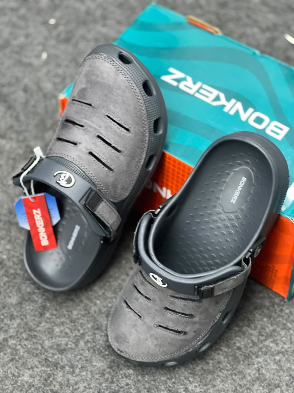 Charcoal Grey Comfort Clogs – Stylish Casual Slip-On Shoes