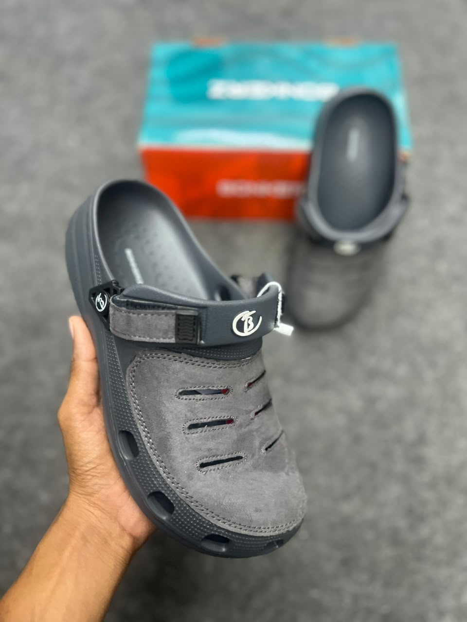 Charcoal Grey Comfort Clogs – Stylish Casual Slip-On Shoes