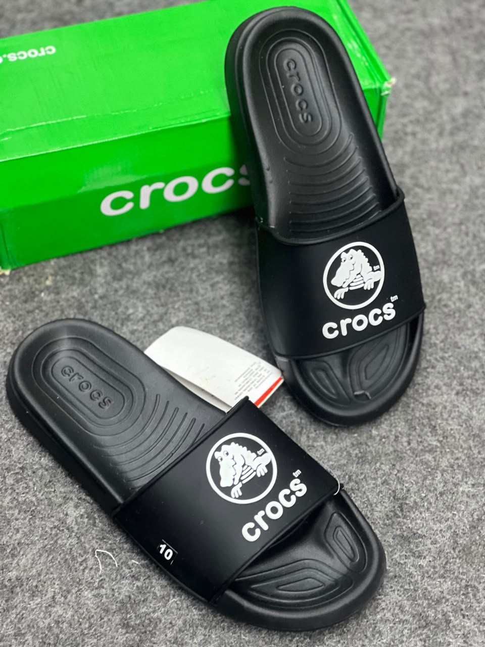 Crocs Black Comfort Slides – Casual Everyday Footwear