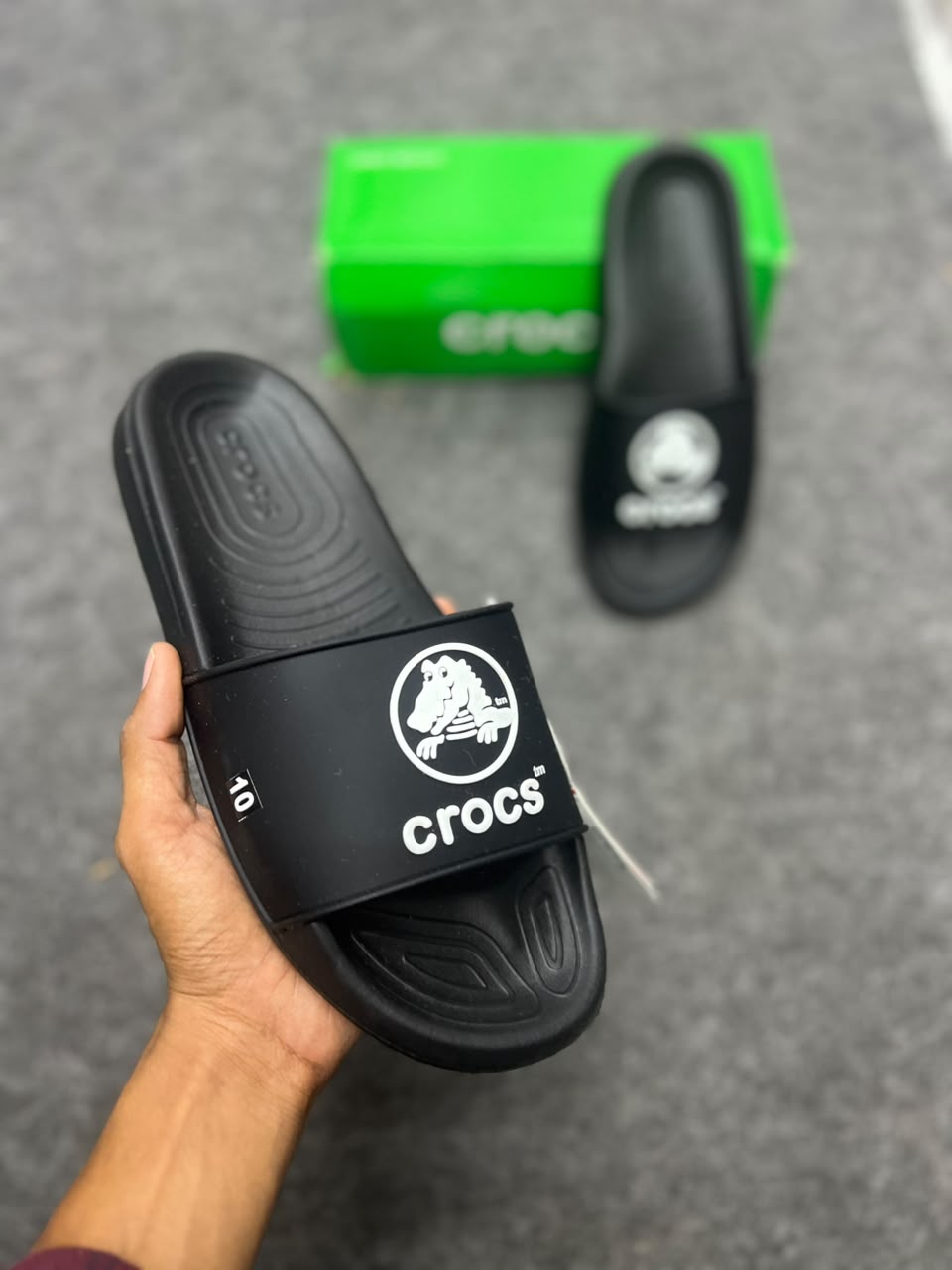 Crocs Black Comfort Slides – Casual Everyday Footwear