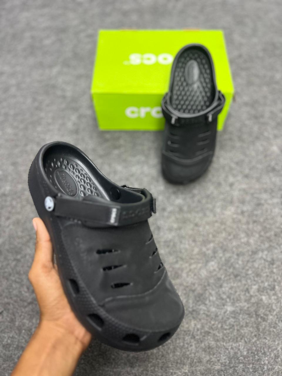Black Classic Clogs with Adjustable Strap