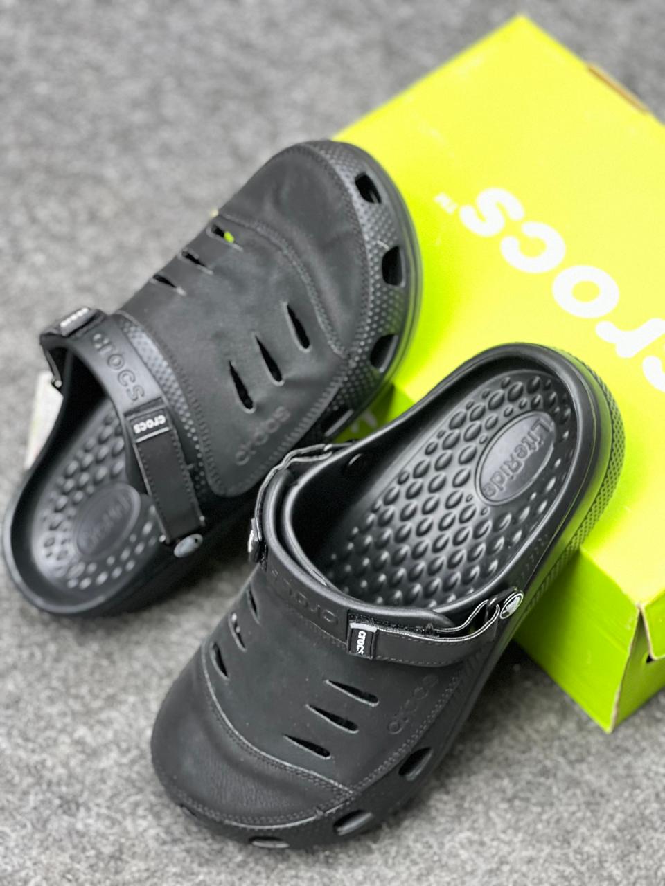 Black Classic Clogs with Adjustable Strap